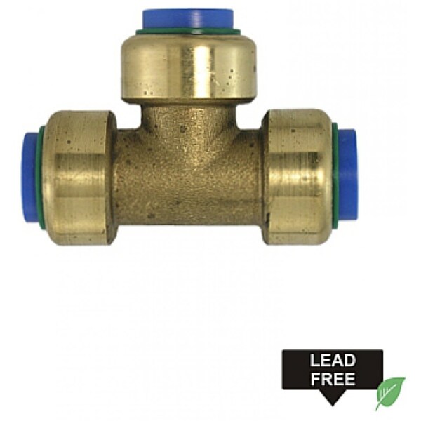 0.5 In. X 0.5 In. X 0.75 In. Lead Free Brass Push-Fit Tee